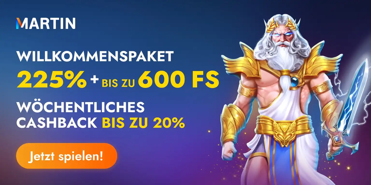 Online Casino Tests von Spielautomaten - Willkommenspaket Martin Casino